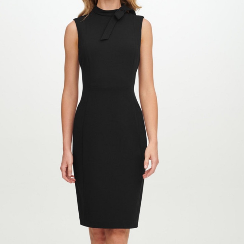 Calvin Klein bow-neck sheath dress